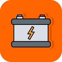 carro bateria preenchidas laranja fundo ícone vetor