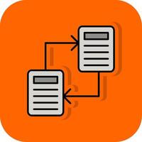 Arquivo partilha preenchidas laranja fundo ícone vetor
