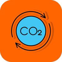 carbono ciclo preenchidas laranja fundo ícone vetor