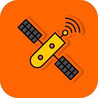 satélite preenchidas laranja fundo ícone vetor