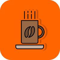 café caneca preenchidas laranja fundo ícone vetor