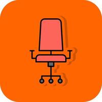 cadeira preenchidas laranja fundo ícone vetor