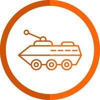 blindado veículo linha laranja círculo ícone vetor