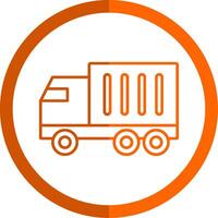 caminhão linha laranja círculo ícone vetor