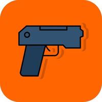 pistola preenchidas laranja fundo ícone vetor