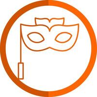 olho mascarar linha laranja círculo ícone vetor