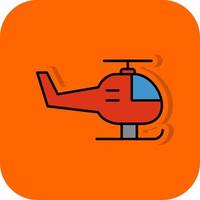 helicóptero preenchidas laranja fundo ícone vetor