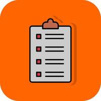 lista de controle preenchidas laranja fundo ícone vetor