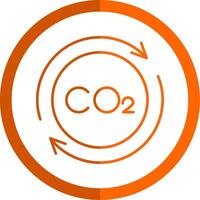 carbono ciclo linha laranja círculo ícone vetor