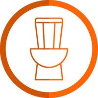 banheiro linha laranja círculo ícone vetor