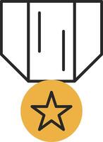 medalha do honra esfolado preenchidas ícone vetor