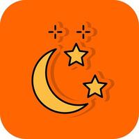 lua e Estrela preenchidas laranja fundo ícone vetor