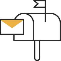 caixa de correio esfolado preenchidas ícone vetor