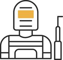soldador esfolado preenchidas ícone vetor
