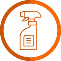 limpeza spray linha laranja círculo ícone vetor