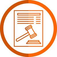 legal documento linha laranja círculo ícone vetor
