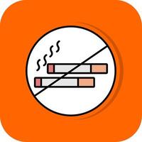 não fumar preenchidas laranja fundo ícone vetor