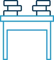 escola escrivaninha linha azul dois cor ícone vetor
