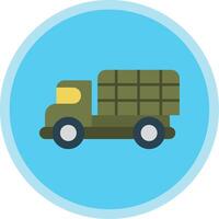 militares caminhão plano multi círculo ícone vetor