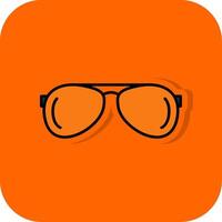 Sol óculos preenchidas laranja fundo ícone vetor