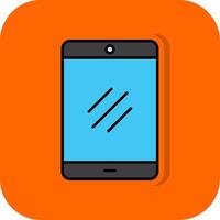 Smartphone preenchidas laranja fundo ícone vetor