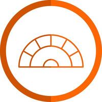 transferidor linha laranja círculo ícone vetor