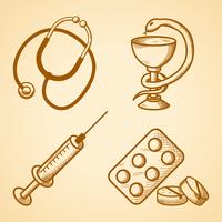 Conjunto de ícones de itens médicos