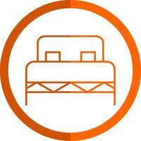 Duplo cama linha laranja círculo ícone vetor