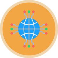 rede plano multi círculo ícone vetor