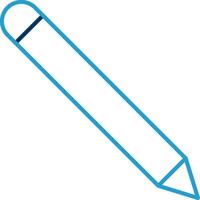 lápis linha azul dois cor ícone vetor