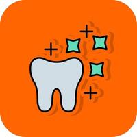 dente branqueamento preenchidas laranja fundo ícone vetor