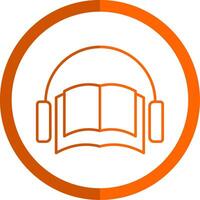 audio livro linha laranja círculo ícone vetor