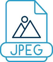 JPEG linha azul dois cor ícone vetor