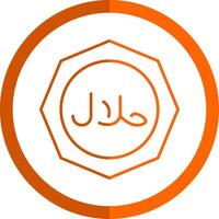 halal linha laranja círculo ícone vetor