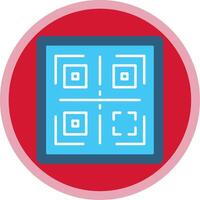 qr plano multi círculo ícone vetor