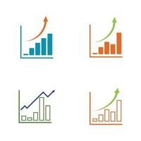 crescente gráfico ícone ilustração vetorial modelo de design vetor