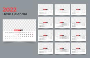 Modelo de design de calendário de mesa 2022 vetor