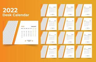 Modelo de design de calendário de mesa 2022 vetor