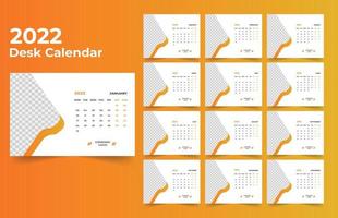 design de calendário de mesa 2022 vetor