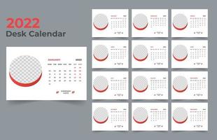 design de calendário de mesa 2022 vetor
