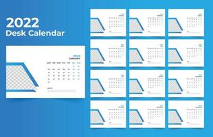 Modelo de design de calendário de mesa 2022 vetor