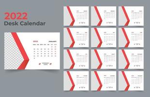 Modelo de design de calendário de mesa 2022 vetor