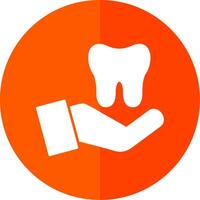 dental Cuidado glifo vermelho círculo ícone vetor