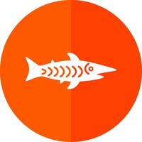 Tubarão glifo vermelho círculo ícone vetor