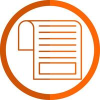 documento linha laranja círculo ícone vetor