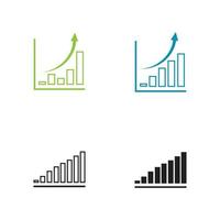 crescente gráfico ícone ilustração vetorial modelo de design vetor