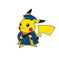 graduação colagem Pikachu dentro Pokémon personagem vetor