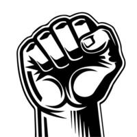 pulso punho bombear, mãos cerrado poder força ícone logotipo . luta para direitos, protesto, revolução. vetor