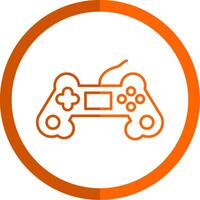 jogos controlador linha laranja círculo ícone vetor