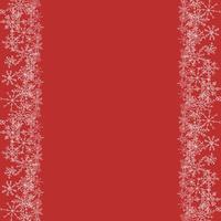 fundo vermelho de natal com flocos de neve e com lugar para texto vetor